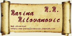 Marina Milovanović vizit kartica